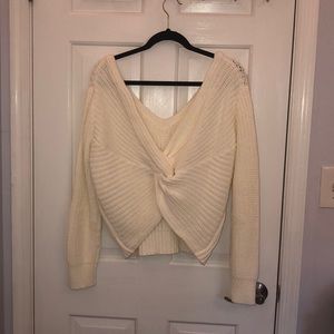 PACSUN WHITE CROSS BACK SWEATER